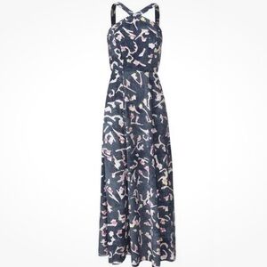 CAbi Navy Floral Maxi Dress
